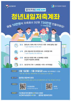 봉화군, 청년내일저축계좌’신규대상자 모집
