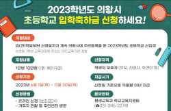 의왕시 초등학교 입학축하금 10만원 지급