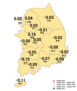 서울 아파트값 5주째 상승…지방은 하락폭 키워