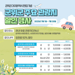 군위군, 대구시 편입 기념 관광활성화 이벤트 실시