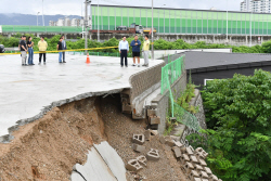 [포토뉴스] 강수현 양주시장 고읍동 옹벽파손 점검