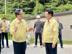 양평군 작년 산사태 피해복구 현장점검