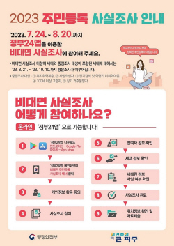 파주시 주민등록 사실조사 실시…디지털-대면 병행