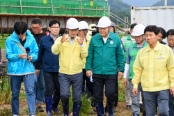 이상민 행정안전부장관, 영주시 수해현장 방문