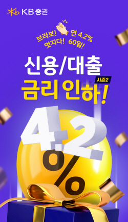 KB증권, ‘신용·대출금리 인하 시즌2’ 이벤트 실시