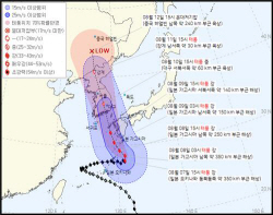 장마 뒤 태풍 카눈 예상경로 