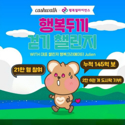 행복얼라이언스-캐시워크 ‘걷기 기부 챌린지’ 21만명 뭉쳤다