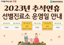 고양시 선별진료소 추석연휴 이틀 운영…검사공백↓