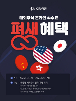 KB증권, 연말까지 해외주식 온라인 수수료 평생 혜택 이벤트 실시
