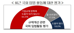 전문가 65% "최근 국회 입법 활동 ‘기업 규제 완화’ 도움 안된다"