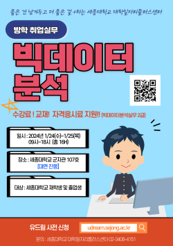 세종대 대학일자리플러스센터, 동계방학 빅데이터 분석 취업실무과정 운영