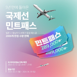 에어서울, 국제선 민트패스 재출시…2000개 한정 수량 판매
