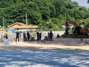 진안군 메타세쿼이아길 공사현장, 안전 관리 감독 ‘소홀’
