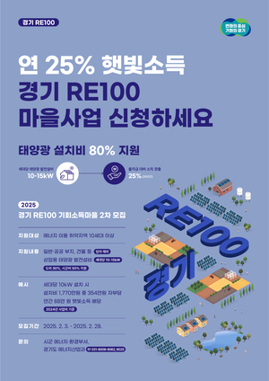 경기도, ‘경기 RE100 기회소득 마을’ 참여 희망마을 모집