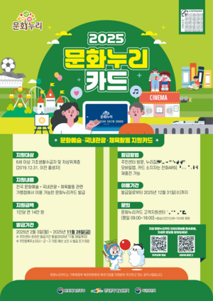 경기문화재단, 문화누리카드 14만원 지원...취약계층 문화향유 기회 확대
