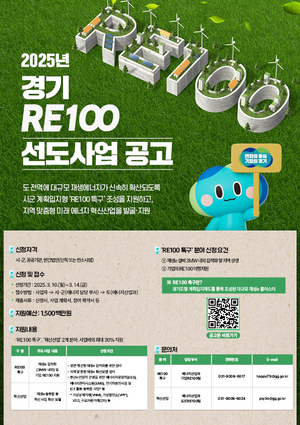 경기도, ‘RE100 선도사업’ 참여자 모집...내달 10일부터 14일까지