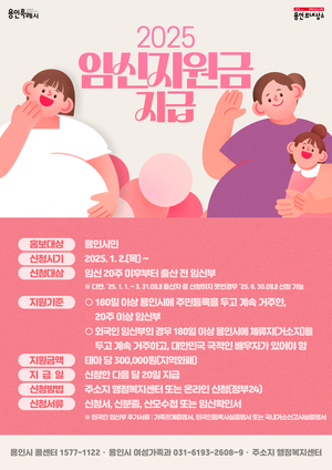 용인시, 20주 이상 임신부에 태아당 30만원 지원