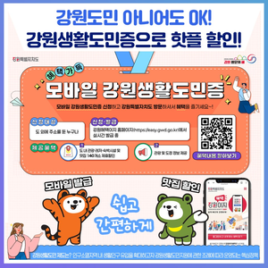 모바일 강원생활도민증 인기…수도권 거주자 70% 발급