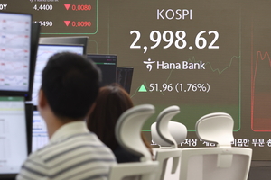 [시황] 코스피, 3000선 ‘눈앞’갔다가 하락 반전…외국인 매도에 숨 고르기