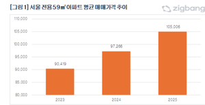 서울 전용 59㎡ 아파트 평균 매매가 10억 돌파…강남 20억 넘어