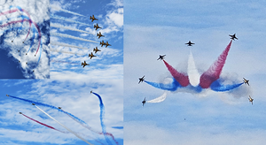 [르포] KF-21의 포효, F-35A의 비상…성남 ADEX 하늘 수 놓은 공군 블랙 이글스