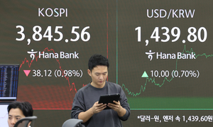 [마감시황] 코스피, 사상 첫 3900선 돌파 후 하락 마감…외인·기관 매도에 3845선으로 밀려