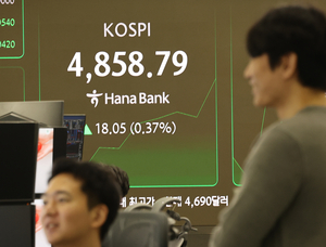 [개장시황] 코스피, 또 최고치 경신…장중 4858까지 올라