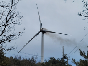 양산 어곡동 풍력발전기 불, 2시간 만에 초진