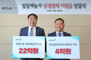 KT&G, 잎담배 매입가 인상… 22억 추가 투입해 농가 상생