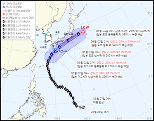 태풍 ‘장미’로 제주도에 많은 비…역대 3번째로 일찍 한반도에 영향