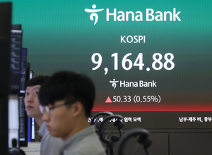 코스피, 9100대서 숨 고르기…코스닥은 1%대 하락 [개장시황]