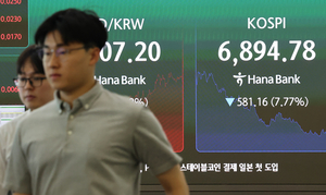 [속보] 코스피, 8% 급락에 ‘서킷 브레이커’ 발동…올해만 7번째