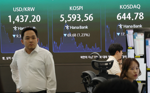 삼성전자 호실적에도 투자 심리 위축…코스피 5500선 좌초[마감시황]