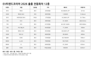 전기차도 취향 따라…3000만원부터 1억원까지 12종 뜬다