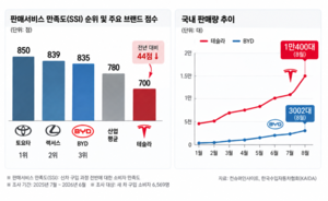 테슬라 8월에만 1만대 팔았지만…BYD에 ‘서비스 만족도’ 완패