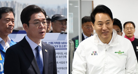재개발 찾은 ‘정원오’ vs 골목 누빈 ‘오세훈’