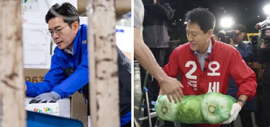 새벽 배송 vs 배추 경매…정원오·오세훈, 서울 전역 격돌