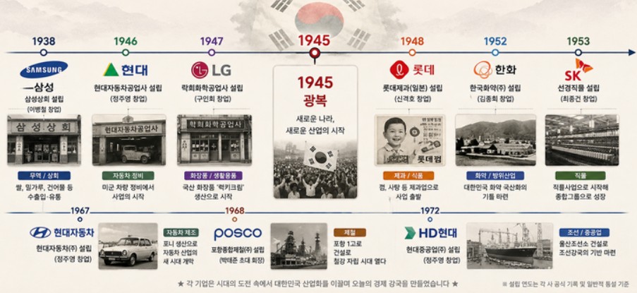 “삼성 있었고, LG·SK 없었다”…광복둥이 기업들의 기적