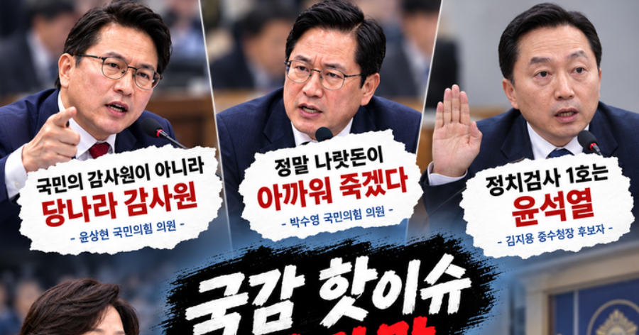 “당나라 감사원”부터 “발작버튼”까지…국감장 설전만